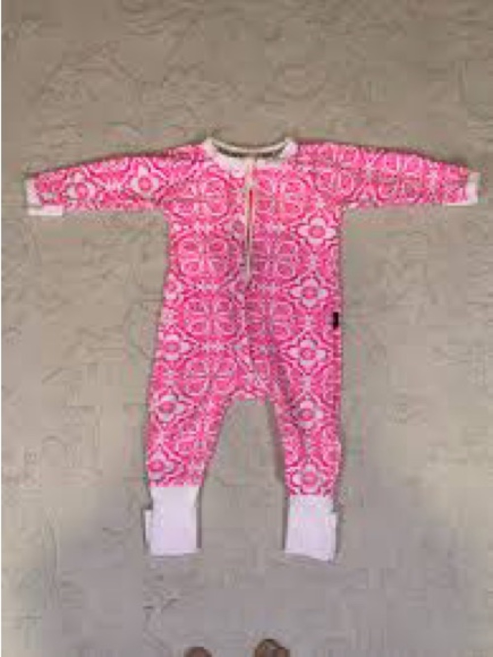 Bonds Pink Patterned Baby Footie One-Piece